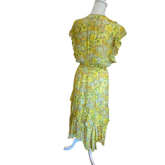 Shoshanna Candela Dress Yellow Floral Hi-low Chiffon Dress Size 0 MSRP: $460 - Picture 7 of 9